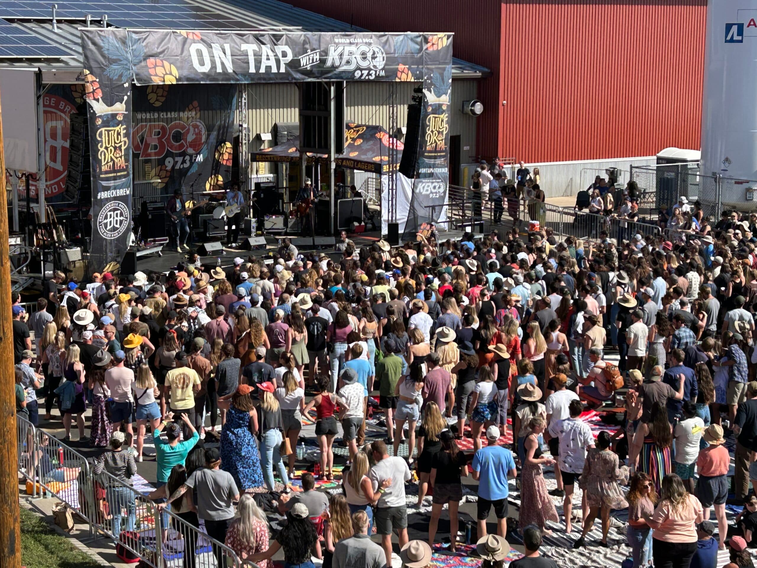 Festival crowd gathered in front of the On Tap stage