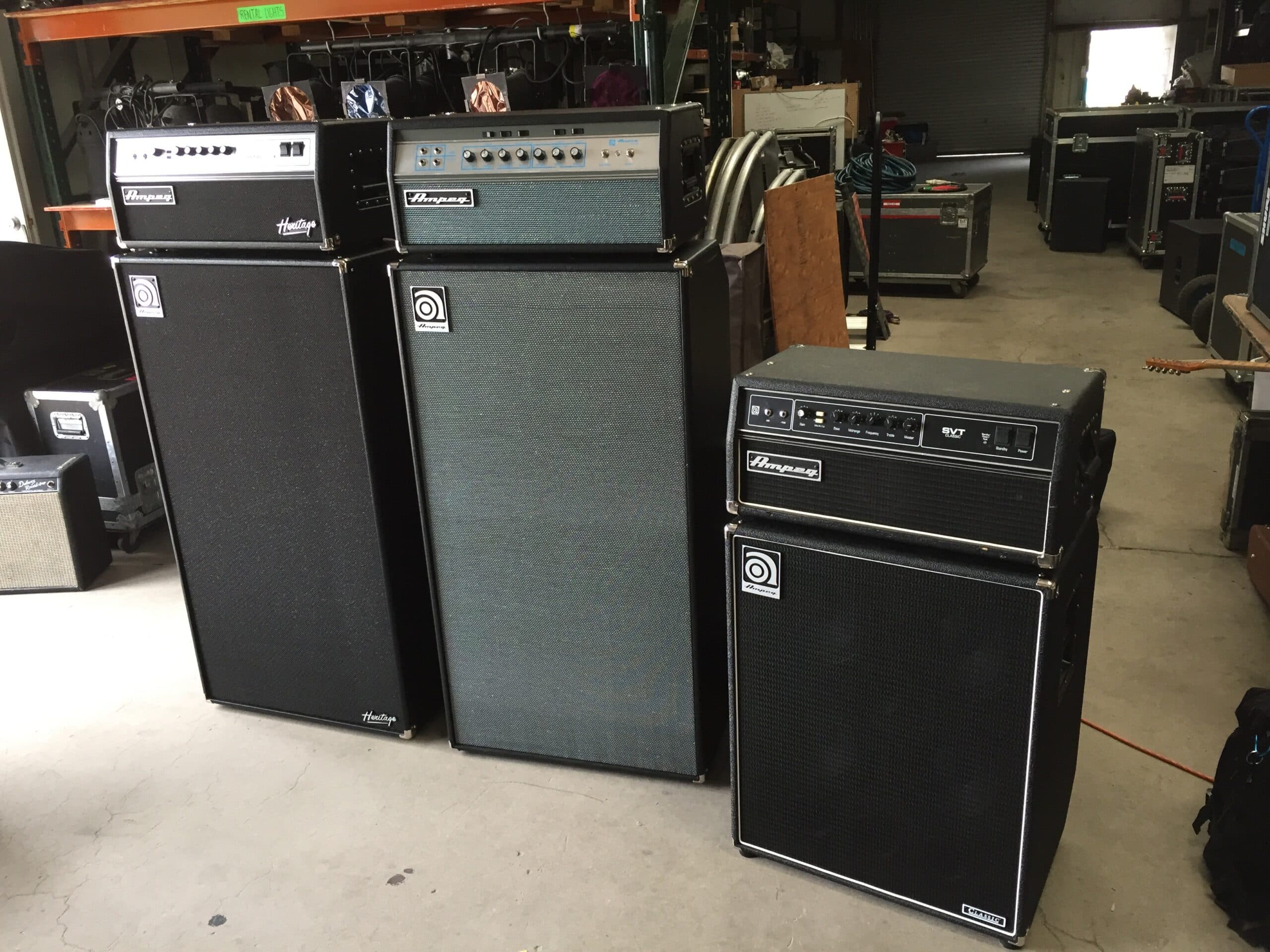 Ampeg bass amplifier stack